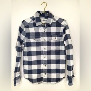 Edgevale Shirt Jacket Cotton Flannel Blue Buffalo Check North Coast Made in USA
